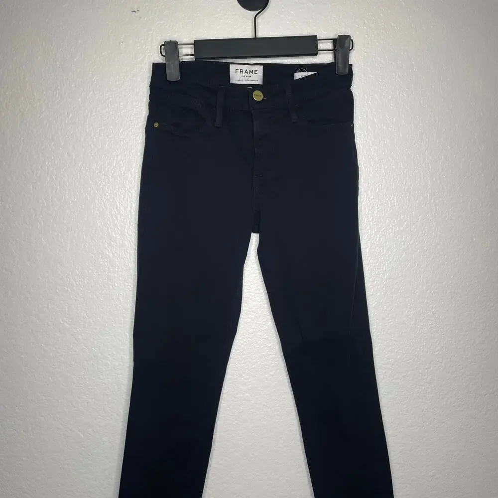 Frame Womens Jeans Size 24 Black Le High Skinny Leg Denim Casual Wear